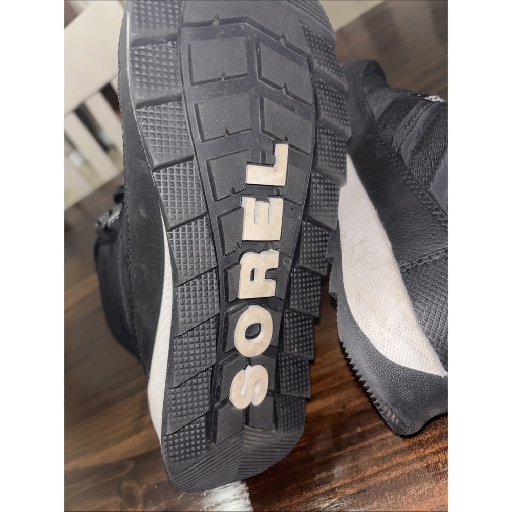 Sorel Womens Whitney Boot Youth Size 4 Black Nylon Quilted Bootie Waterproof - Picture 7 of 9